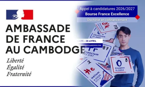 អាហារូបករណ៍ France Excellence សិក្សាថ្នាក់បណ្ឌិតនៅប្រទេសបារាំង ឆ្នាំ២០២៦-២០២៧