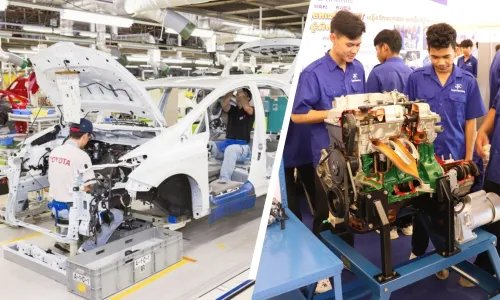 ក្រុមហ៊ុន Toyota និងសាលា JVC រួមគ្នាបង្កើត ​"មជ្ឈមណ្ឌលបណ្តុះបណ្តាល Toyota" ឆ្លើយតបនឹងស្តង់ដាឧស្សាហកម្មទំនើប