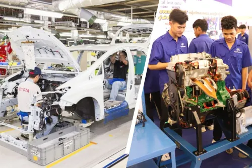 ក្រុមហ៊ុន Toyota និងសាលា JVC រួមគ្នាបង្កើត ​"មជ្ឈមណ្ឌលបណ្តុះបណ្តាល Toyota" ឆ្លើយតបនឹងស្តង់ដាឧស្សាហកម្មទំនើប