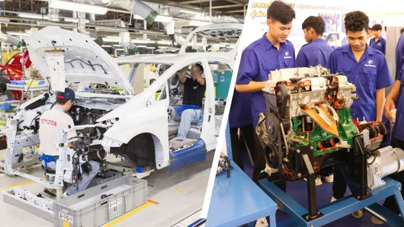 ក្រុមហ៊ុន Toyota និងសាលា JVC រួមគ្នាបង្កើត ​"មជ្ឈមណ្ឌលបណ្តុះបណ្តាល Toyota" ឆ្លើយតបនឹងស្តង់ដាឧស្សាហកម្មទំនើប