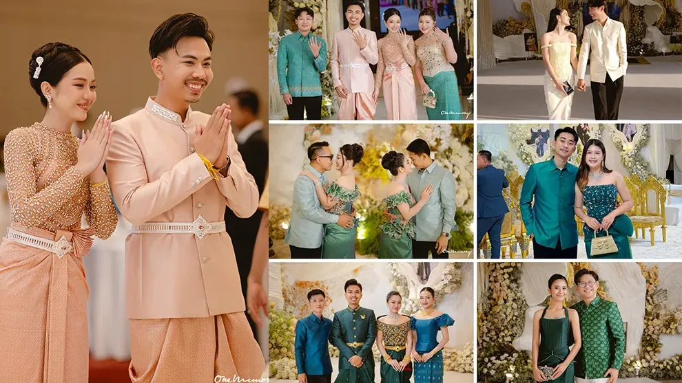 តារាប្រុសស្រី Influencer ល្បីៗ ដឹកដៃគ្នាជាគូៗ ចូលរួមមង្គលការ ពេជ្រ ពិសី និងស្វាមី