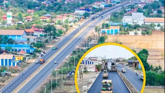 វឌ្ឍនភាពគម្រោងពង្រីកផ្លូវជាតិល...