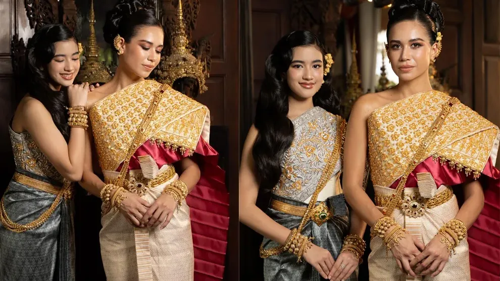 បងប្អូនគំរូ! ព្រះនាង អេម៉ា និងម្ចាស់ប្អូន គ្រងឈុតស្បៃជាគូ ស្អាតគ្មានកន្លែងទាស់