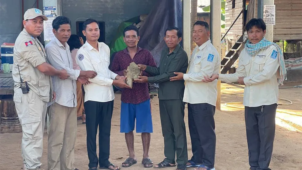 ពលរដ្ឋ​ប្រទះ​ឃើញ​ដង​ខ្លួន​ទេវរូប​សតវត្សរ៍ទី១១ នៅទួលបុរាណស្រុក​ជាំ​ក្សាន្ត