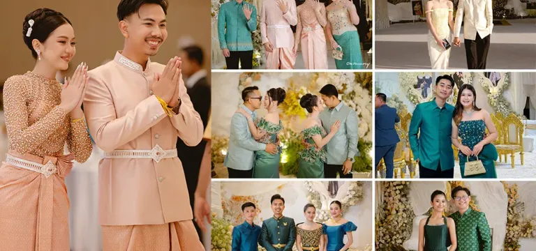 តារាប្រុសស្រី Influencer ល្បីៗ ដឹកដៃគ្នាជាគូៗ ចូលរួមមង្គលការ ពេជ្រ ពិសី និងស្វាមី