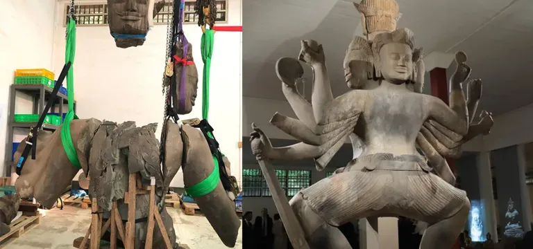 ប្រតិមាព្រះឥសូរដ៏ធំបំផុតនៅកម្ពុជា ដែលបាក់បែកជាង១ម៉ឺនបំណែក ពេលនេះចាប់កំណើតឡើងវិញ